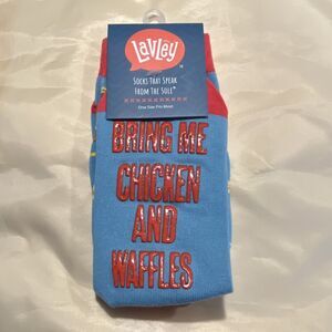 Lavley Chicken and Waffles Grippy Socks Funny Novelty One Size